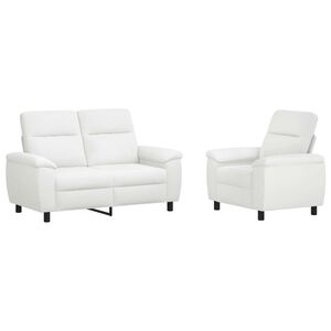 vidaXL Kanap&eacute; Szett 2 pcs Feh&eacute;r Sz&ouml;vet