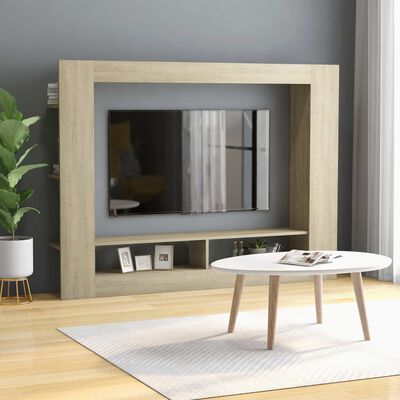 vidaXL sonoma-tölgy színű forgácslap TV-szekrény 152 x 22 x 113 cm
