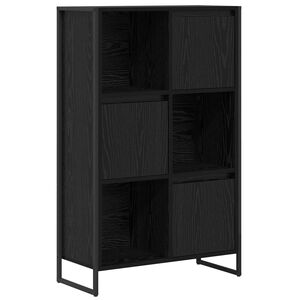 vidaXL K&ouml;nyvespolc Fekete t&ouml;lgy 68 x 30 x 108.5 cm Faanyag