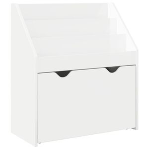 vidaXL Gyerek K&ouml;nyvespolc fi&oacute;kkal Magas F&eacute;nyű Feh&eacute;r 60 x 29,5 x 69 cm