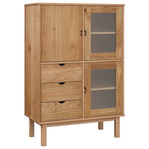 vidaXL OTTA t&ouml;m&ouml;r fenyőfa magasszekr&eacute;ny 85 x 43 x 125 cm