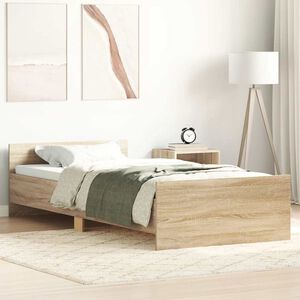 vidaXL sonoma t&ouml;lgy sz&iacute;nű szerelt fa &aacute;gykeret matrac n&eacute;lk&uuml;l 90x200 cm
