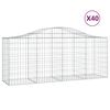 vidaXL 40 db íves horganyzott vas gabion kosár 200x50x80/100 cm