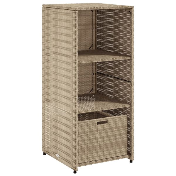 vidaXL bézs polyrattan kerti tárolószekrény 50 x 55 x 115 cm