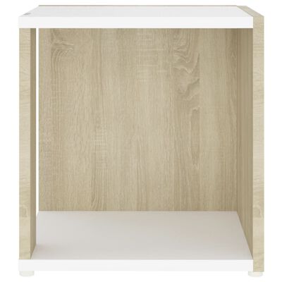 vidaXL fehér és sonoma tölgy színű forgácslap kisasztal 33x33x34,5 cm