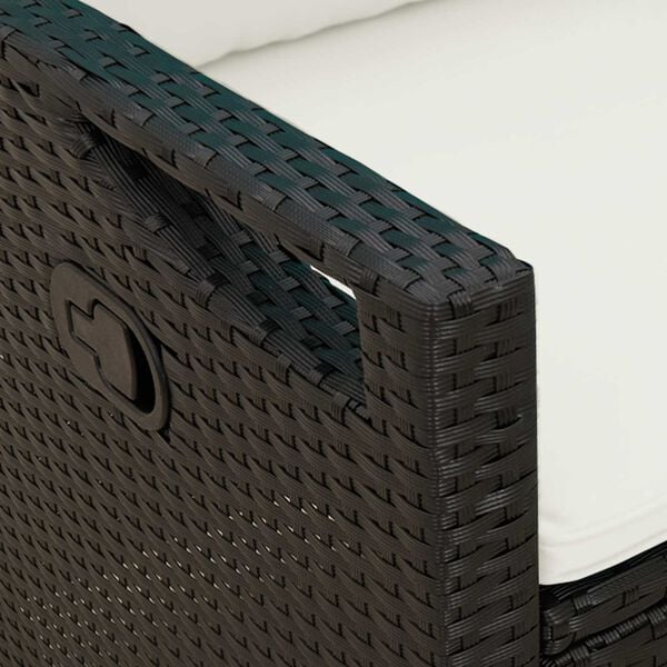 vidaXL Kerti pad Fekete &eacute;s Kr&eacute;m 105 x 60 x 112 cm Ac&eacute;l &eacute;s poli&eacute;szter