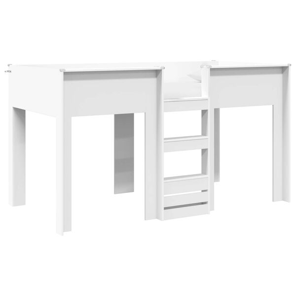 vidaXL Sz&uuml;kidő &aacute;gy matracmal t&aacute;rol&oacute;val Feh&eacute;r 100 x 200 cm Faanyag