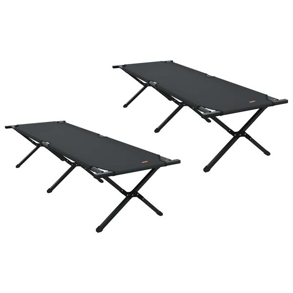 vidaXL &Ouml;sszecsukhat&oacute; Kemping &Aacute;gy 2 pcs Fekete 193 x 69 x 45 cm