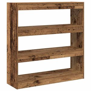 vidaXL K&ouml;nyvespolc 3 szintes 100 x 30 x 103 cm Szerelt Fa R&eacute;gi fa