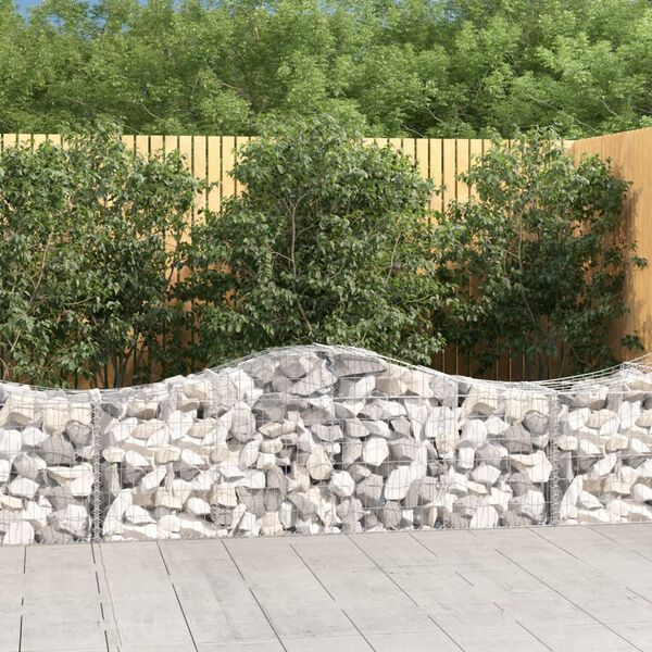vidaXL 4 db &iacute;ves horganyzott vas gabion kos&aacute;r 200x50x60/80 cm