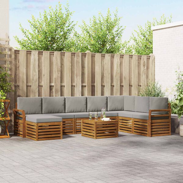 vidaXL &Uuml;lőgarnit&uacute;r&aacute;k 9 pcs Term&eacute;szetes &eacute;s Vil&aacute;gossz&uuml;rke T&ouml;m&ouml;r Ak&aacute;cfa