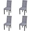 vidaXL 4 db világosszürke szövet étkezőszék