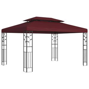 vidaXL Pavilon 3,97 x 2,96 x 2,68 m Bord&oacute; Poli&eacute;szter &eacute;s ac&eacute;l