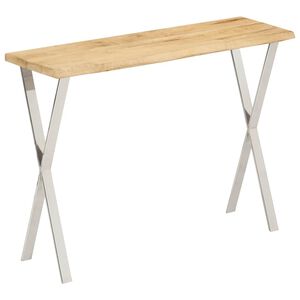vidaXL t&ouml;m&ouml;r mang&oacute;fa konzolasztal term&eacute;szetes &eacute;llel 105 x 33 x 76 cm