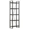 vidaXL 5 szintes fekete t&ouml;m&ouml;r mang&oacute;fa k&ouml;nyvespolc 60 x 30 x 180 cm