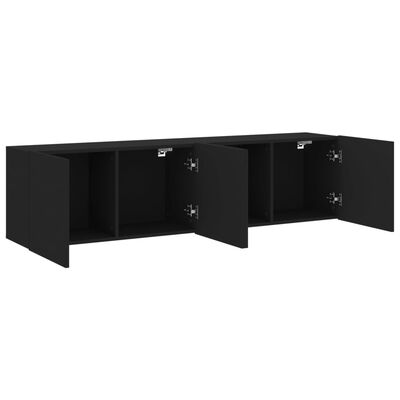 vidaXL 2 db fekete falra szerelhető TV-szekrény 80 x 30 x 41 cm