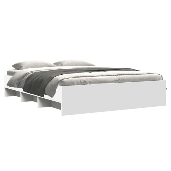 vidaXL fehér szerelt fa ágykeret 150 x 200 cm