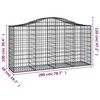vidaXL 12 db íves horganyzott vas gabion kosár 200x50x100/120 cm