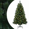 vidaXL Mű kar&aacute;csonyfa 120 cm 150 LED Meleg feh&eacute;r PVC &eacute;s f&eacute;m Z&ouml;ld