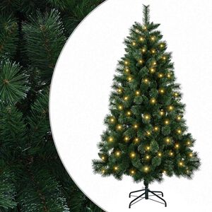 vidaXL Mű kar&aacute;csonyfa 120 cm 150 LED Meleg feh&eacute;r PVC &eacute;s f&eacute;m Z&ouml;ld