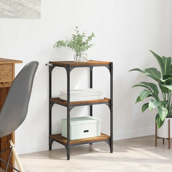 vidaXL K&ouml;nyvespolc R&eacute;gi fa 40 x 33 x 70,5 cm Műszaki fa &eacute;s vas