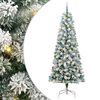 vidaXL Műanyag Hajtogat&oacute;s Kar&aacute;csonyfa 300 LED-del Z&ouml;ld &eacute;s Feh&eacute;r 240 cm