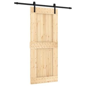 vidaXL Cs&uacute;sz&oacute; ajt&oacute; Term&eacute;szetes &eacute;s Fekete 85 x 210 cm Szil&aacute;rd Fenyőfa