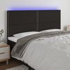 vidaXL fekete sz&ouml;vet LED-es fejt&aacute;mla 180x5x118/128 cm