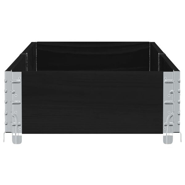 vidaXL fekete t&ouml;m&ouml;r fenyőfa kerti n&ouml;v&eacute;nytart&oacute; 150 x 50 cm