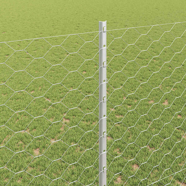 vidaXL Ker&iacute;t&eacute;s oszlopokkal Ez&uuml;st 1,5 x 10 m Ac&eacute;l