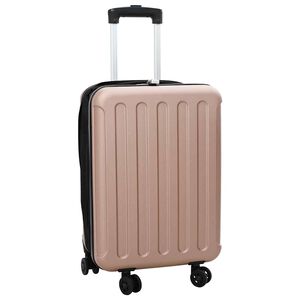 vidaXL Bőr&ouml;nd z&aacute;rral r&oacute;zsaarany 34 x 23 x 55.5 cm ABS Műanyag