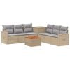 vidaXL Kanap&eacute; Szett 8 db Beige &eacute;s Vil&aacute;gossz&uuml;rke Poli rattan &eacute;s ac&eacute;l