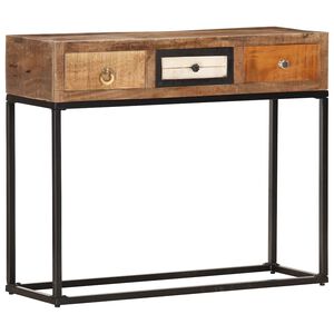 vidaXL aranysz&iacute;nű t&ouml;m&ouml;r &uacute;jrahasznos&iacute;tott fa t&aacute;lal&oacute;asztal 90x30x75 cm