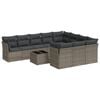 vidaXL 11 r&eacute;szes sz&uuml;rke polyrattan kerti &uuml;lőgarnit&uacute;ra p&aacute;rn&aacute;kkal