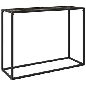 vidaXL fekete edzett &uuml;veg t&aacute;lal&oacute;asztal 100 x 35 x 75 cm