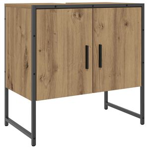 vidaXL k&eacute;zműves t&ouml;lgy sz&iacute;nű szerelt fa mosd&oacute;szekr&eacute;ny 60x33x60 cm