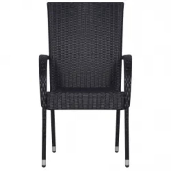 vidaXL 5 részes fekete kültéri étkezőgarnitúra