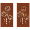 vidaXL 2 db vir&aacute;gmint&aacute;s corten ac&eacute;l kerti fald&iacute;sz 105 x 55 cm
