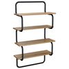 vidaXL 4-Tier Fali Polc K&eacute;zműves T&ouml;lgy 80 x 24,5 x 104 cm Szerelt Fa
