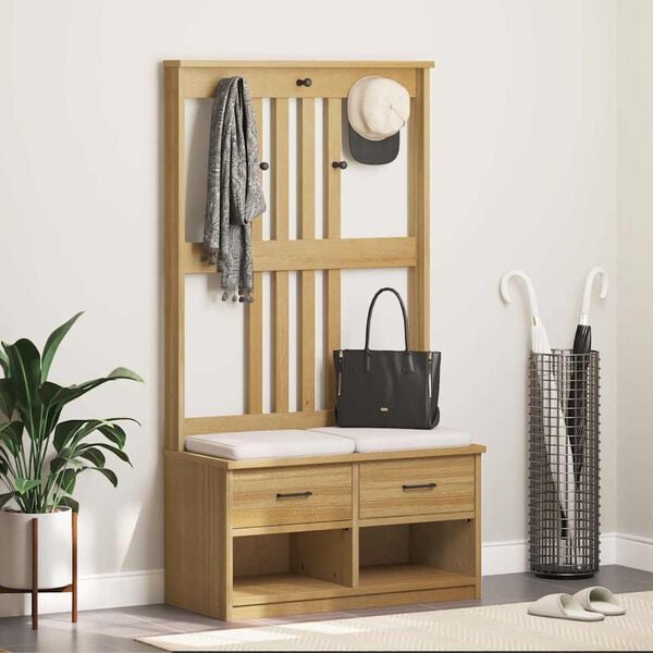 vidaXL SANDNES t&ouml;m&ouml;r fenyőfa előszobafa 87x40x159,5 cm