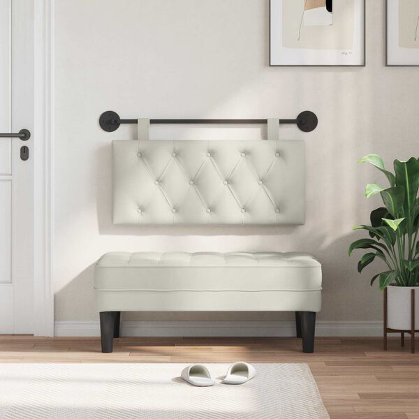 vidaXL Fali Fejt&aacute;mla Falra szerelhető Kr&eacute;m 100 x 55 x 7 cm B&aacute;rsony