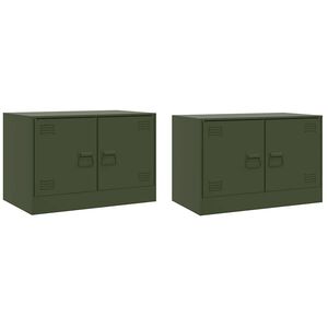 vidaXL 2 db ol&iacute;vaz&ouml;ld ac&eacute;l TV-szekr&eacute;ny 67 x 39 x 44 cm