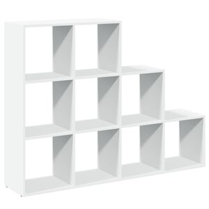 vidaXL 3 szintes feh&eacute;r fa elv&aacute;laszt&oacute; k&ouml;nyvespolc 137,5 x 29 x 103,5 cm