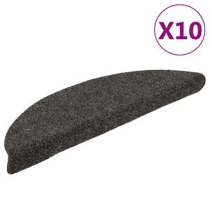 vidaXL 10 db &ouml;ntapad&oacute;s l&eacute;pcsőszőnyeg 56 x 17 x 3 cm antracit f&eacute;lk&ouml;r alak&uacute;