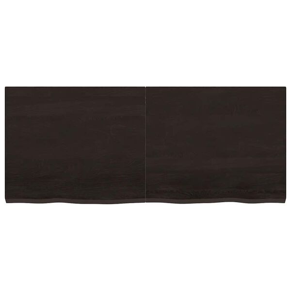 vidaXL sötétbarna kezelt tömör tölgyfa asztallap 120x50x(2-4) cm
