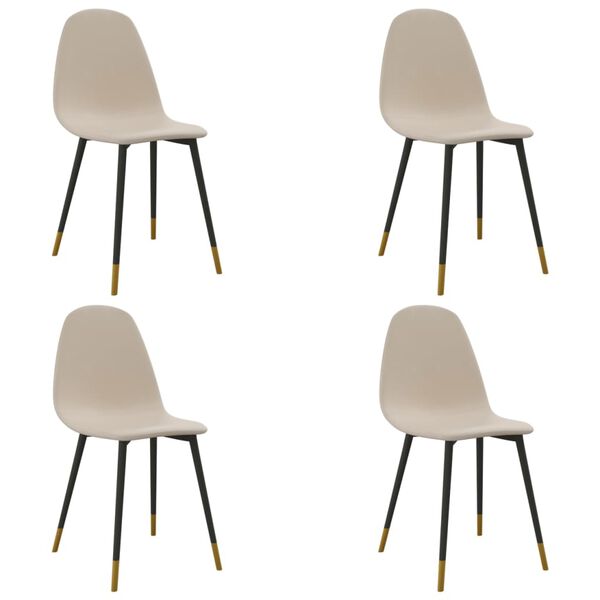 vidaXL 4 db kr&eacute;msz&iacute;nű sz&ouml;vet &eacute;tkezősz&eacute;k