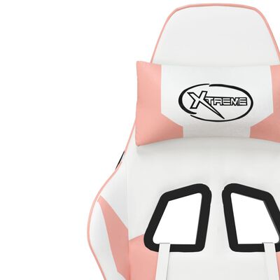 vidaXL fehér és rózsaszín műbőr masszázsjátékszék lábtartóval