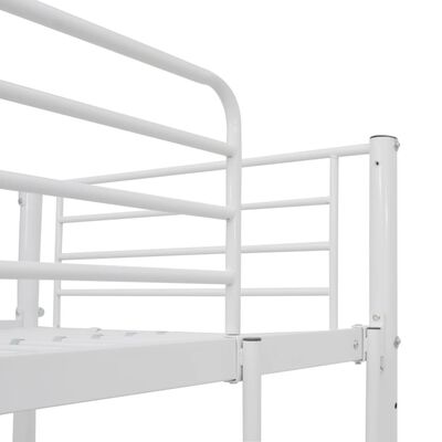 vidaXL fehér fém emeletes ágykeret asztallal 90 x 200 cm