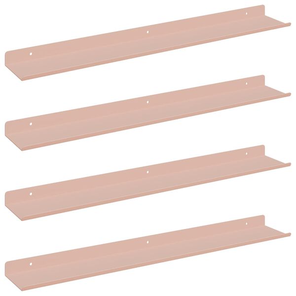 vidaXL Lebegő polc 4 pcs R&oacute;zsasz&iacute;n 60 x 8,5 x 2,5 cm Ac&eacute;l