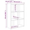 vidaXL betonsz&uuml;rke szerelt fa k&ouml;nyv-/t&aacute;lal&oacute;szekr&eacute;ny 66x30x98 cm